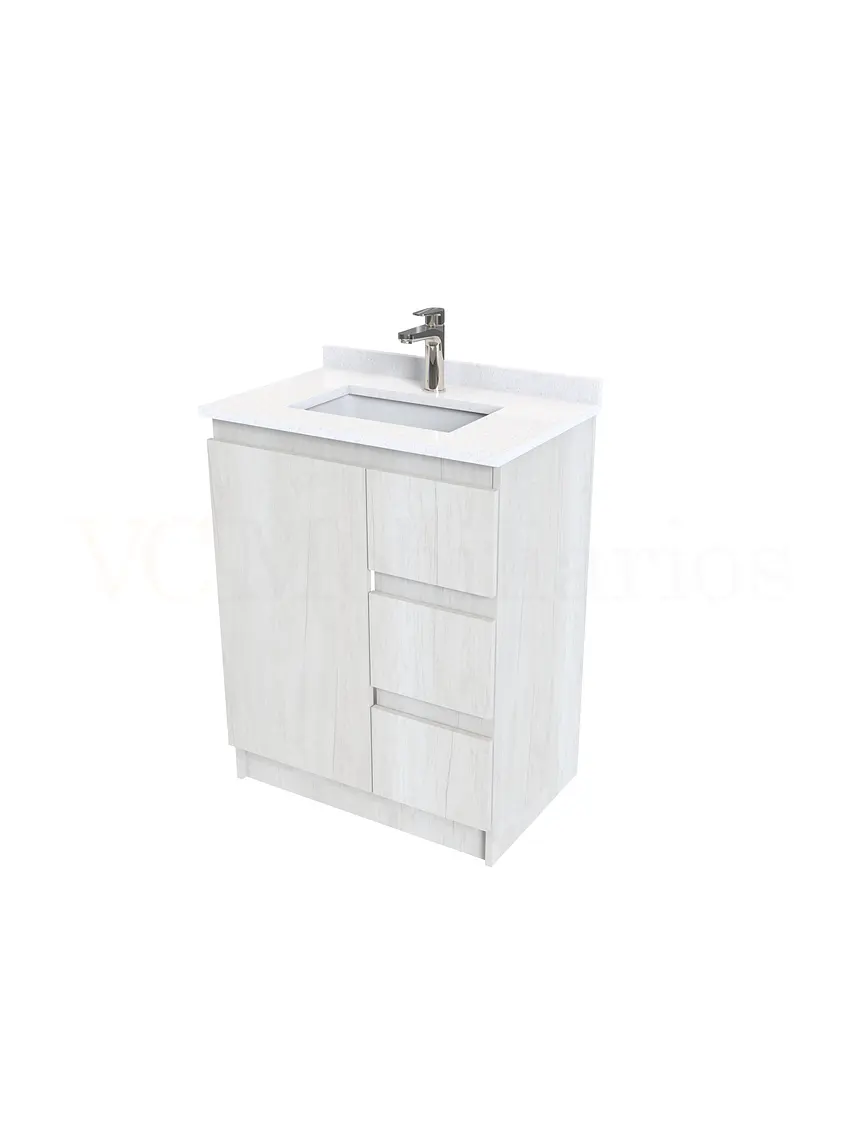 Mueble vanitorio al piso de 60 cm con cubierta de cuarzo M2-638 / Toscana 1