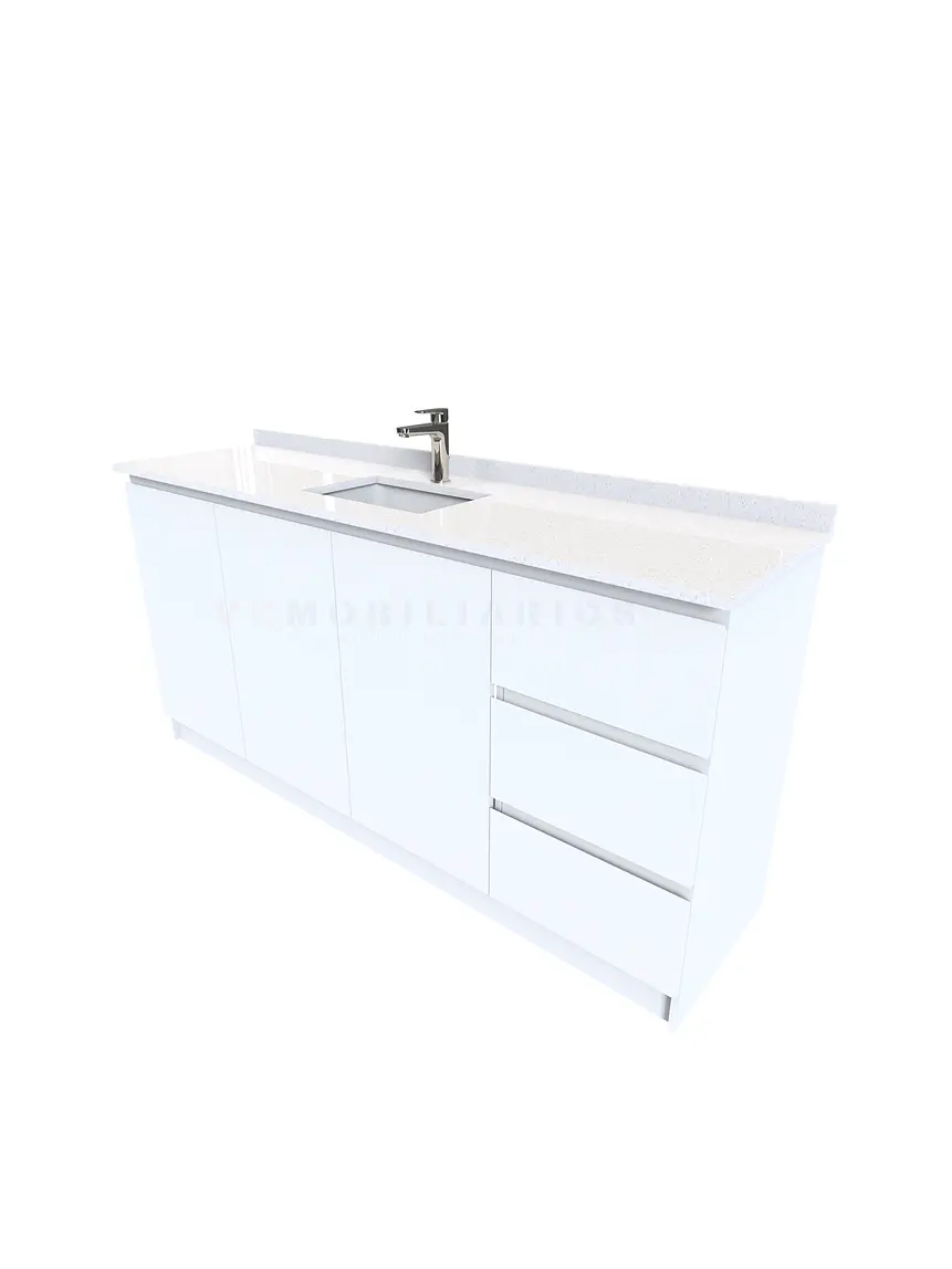 Mueble vanitorio simple al piso de 190cm / M2-1938 / Blanco 2