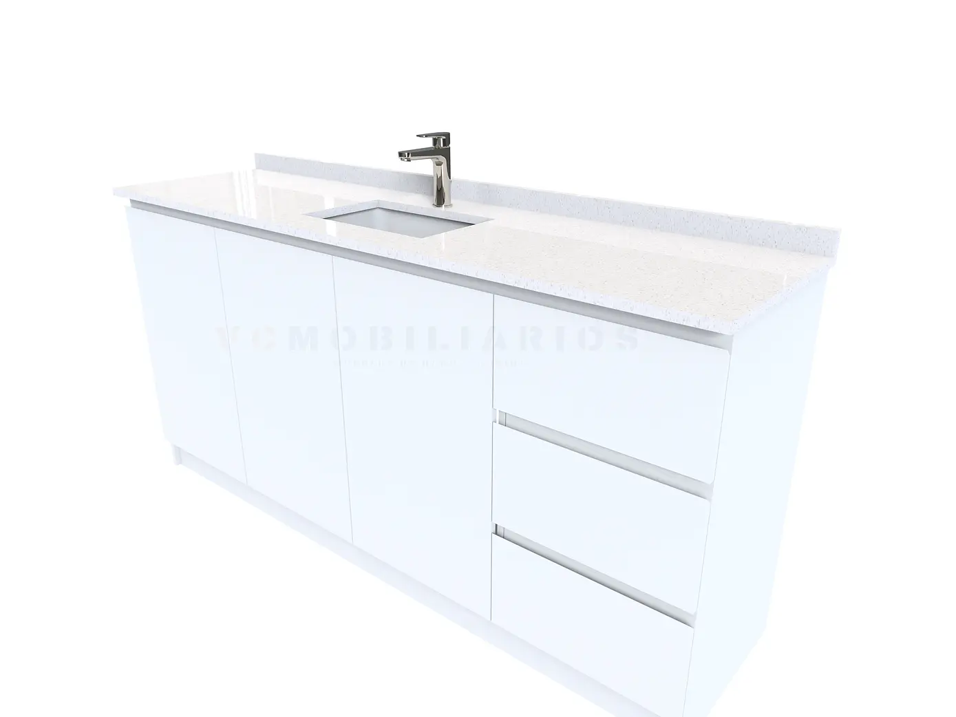 Mueble vanitorio simple al piso de 190cm / M2-1938 / Blanco 1