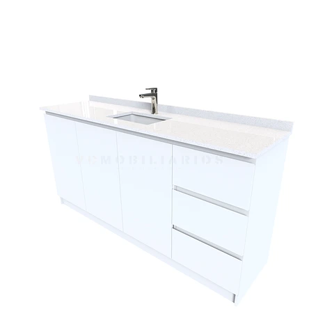 Mueble vanitorio simple al piso de 190cm / M2-1938 / Blanco