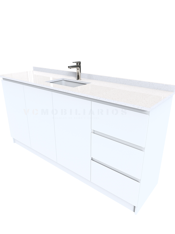 Mueble vanitorio simple al piso de 190cm / M2-1938 / Blanco 1
