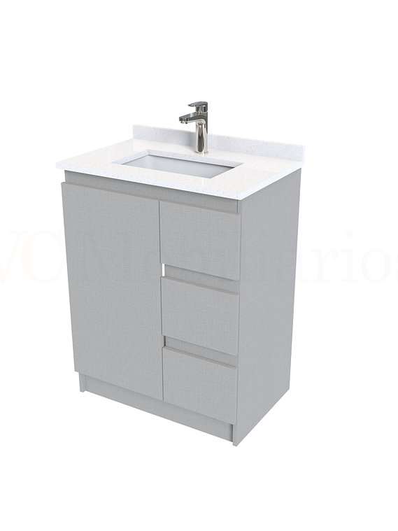 Mueble vanitorio al piso de 60 cm con cubierta de cuarzo M2-638 / Notte 1