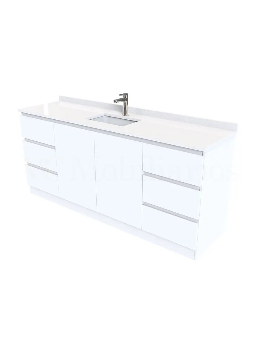 Mueble vanitorio simple al piso de 170 cm / M2-1738 / Blanco 2