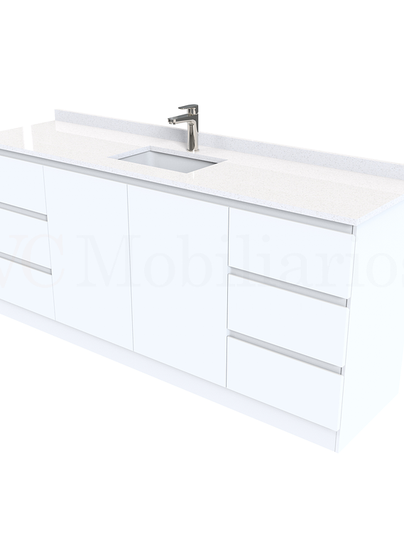 Mueble vanitorio simple al piso de 170 cm / M2-1738 / Blanco 1