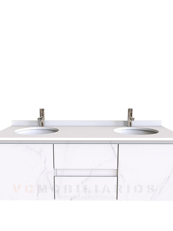 Mueble vanitorio Doble Aéreo  de 140 cm /  M2-1423 -DA / Marmara 1