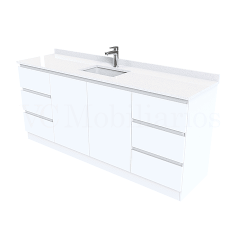 Mueble vanitorio simple al piso de 160 cm / M2-1638 / Blanco