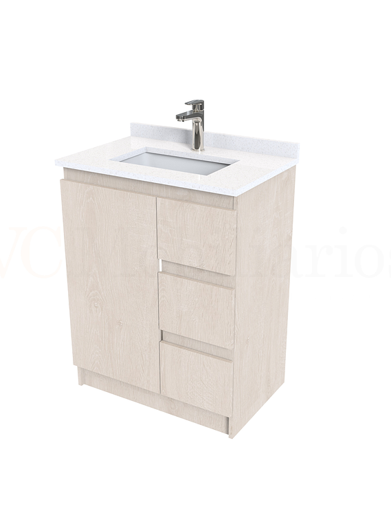 Mueble vanitorio al piso de 60 cm con cubierta de cuarzo M2-638 / Provenzal 1