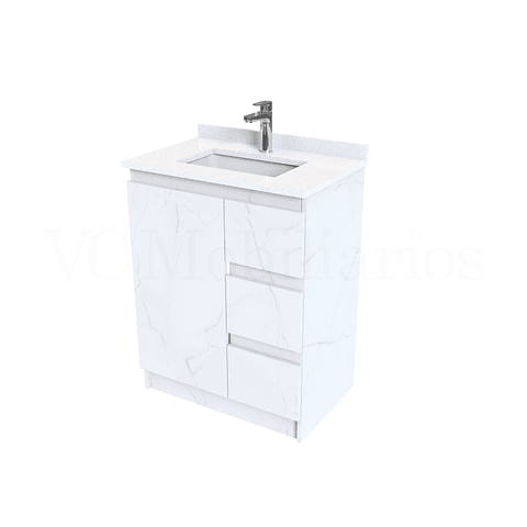 Mueble vanitorio al piso de 60 cm con cubierta de cuarzo M2-638 / Marmara