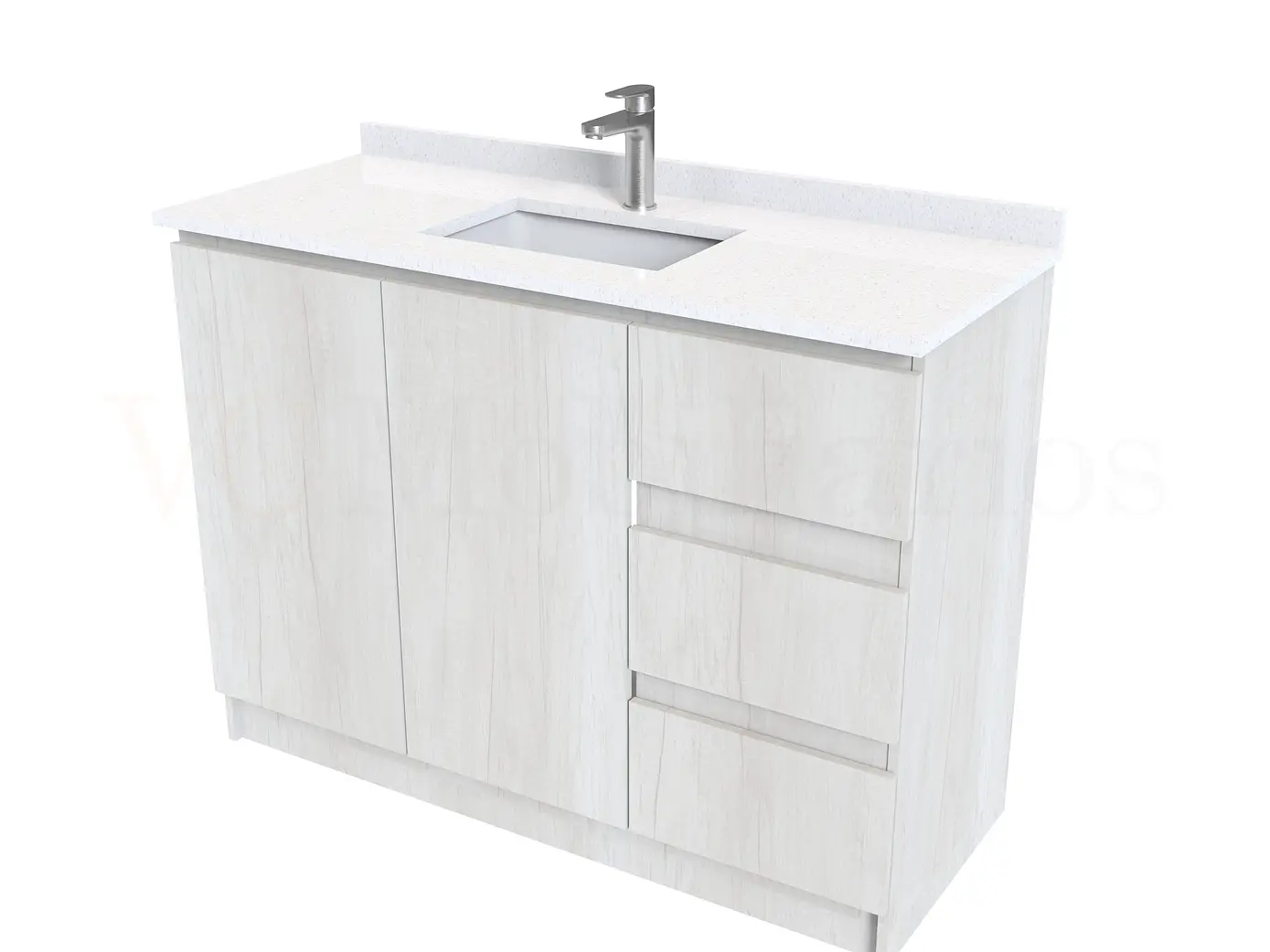 Mueble vanitorio al piso de 120 cm con cubierta de cuarzo M2-1238 / Toscana 1