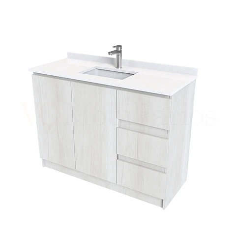 Mueble vanitorio al piso de 120 cm con cubierta de cuarzo M2-1238 / Toscana