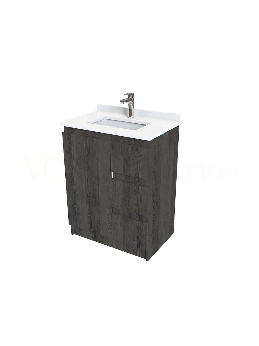 Mueble vanitorio al piso de 60 cm con cubierta de cuarzo M2-638 / Espresso 1