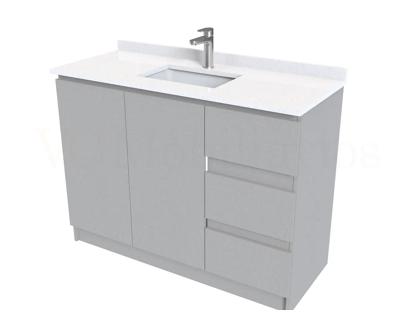 Mueble vanitorio al piso de 120 cm con cubierta de cuarzo M2-1238 / Notte 1