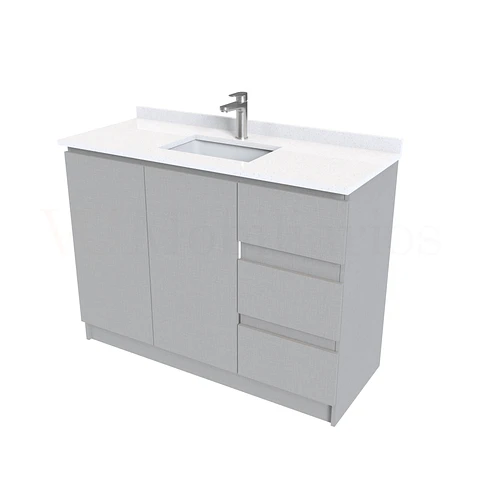 Mueble vanitorio al piso de 120 cm con cubierta de cuarzo M2-1238 / Notte