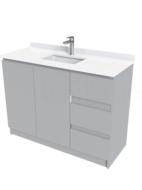 Mueble vanitorio al piso de 120 cm con cubierta de cuarzo M2-1238 / Notte 1