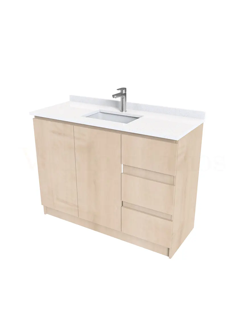 Mueble vanitorio al piso de 120 cm con cubierta de cuarzo M2-1238 / Rustico 2