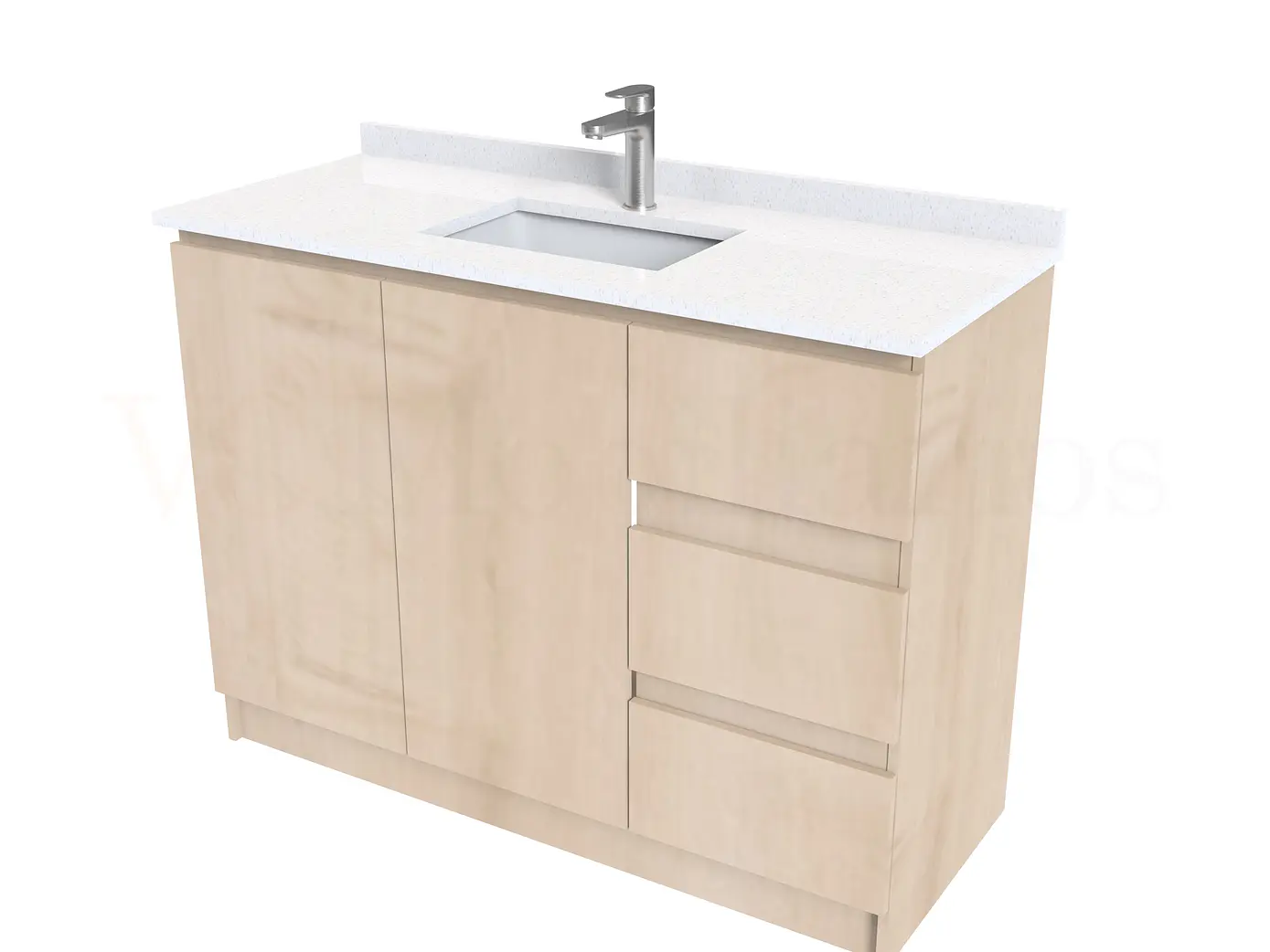 Mueble vanitorio al piso de 120 cm con cubierta de cuarzo M2-1238 / Rustico 1