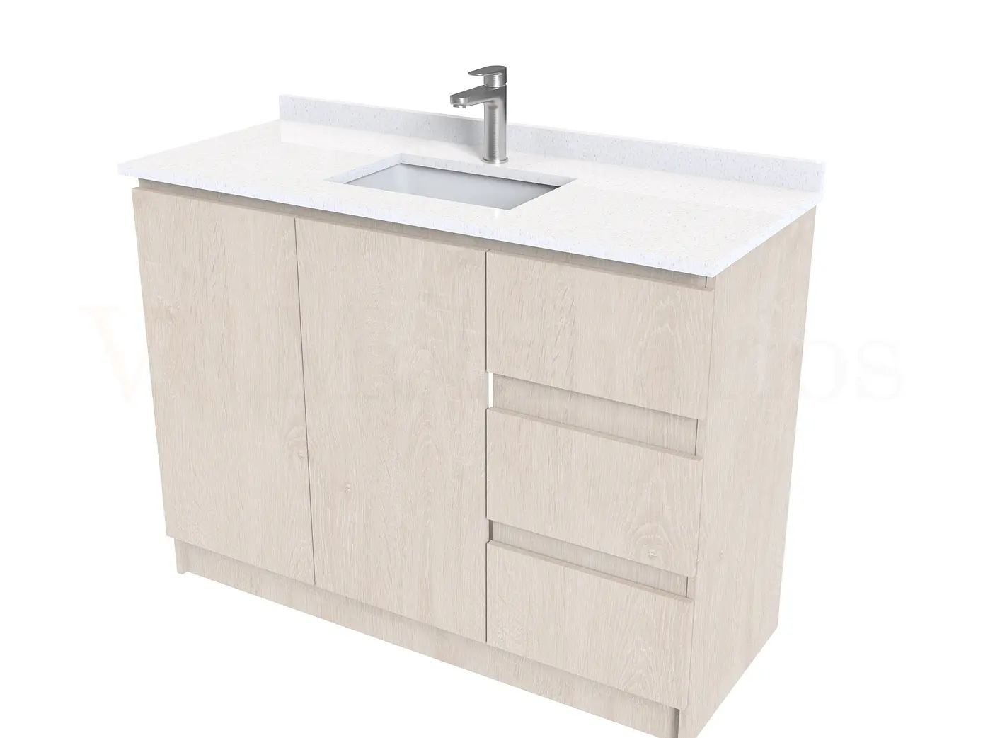 Mueble vanitorio al piso de 120 cm con cubierta de cuarzo M2-1238 / Provenzal 1