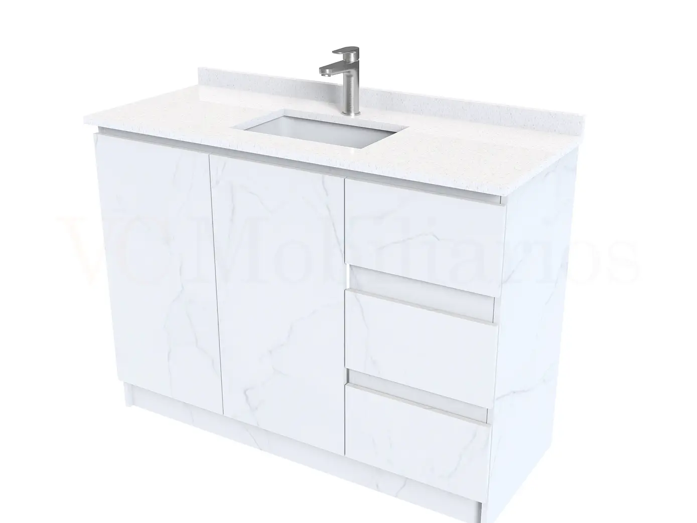 Mueble vanitorio al piso de 120 cm con cubierta de cuarzo M2-1238 / Marmara 1