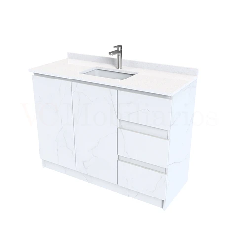 Mueble vanitorio al piso de 120 cm con cubierta de cuarzo M2-1238 / Marmara