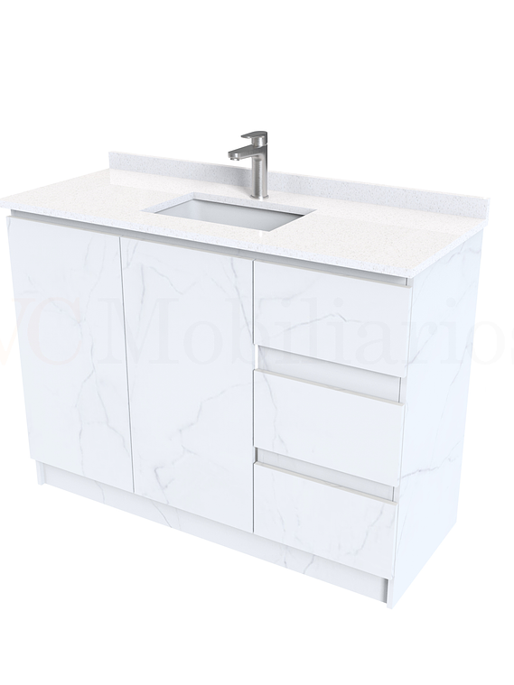 Mueble vanitorio al piso de 120 cm con cubierta de cuarzo M2-1238 / Marmara 1