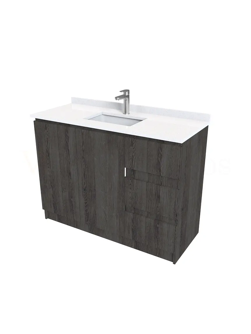 Mueble vanitorio al piso de 120 cm con cubierta de cuarzo M2-1238 / Espresso 2