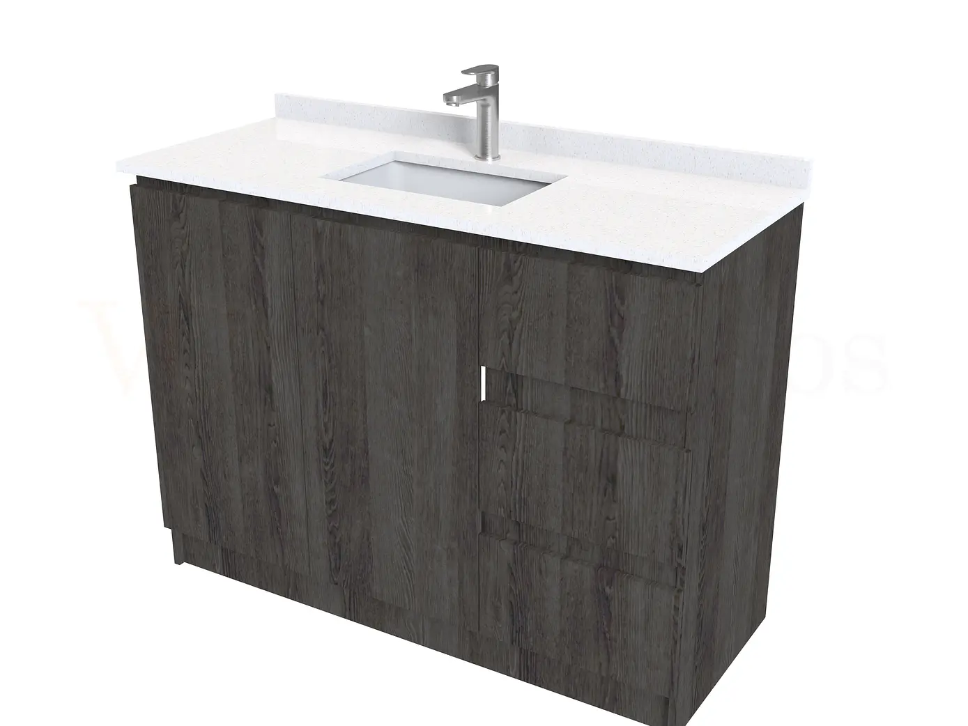 Mueble vanitorio al piso de 120 cm con cubierta de cuarzo M2-1238 / Espresso 1