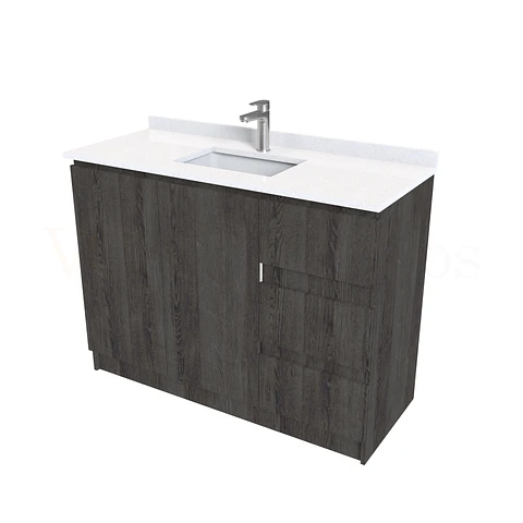 Mueble vanitorio al piso de 120 cm con cubierta de cuarzo M2-1238 / Espresso