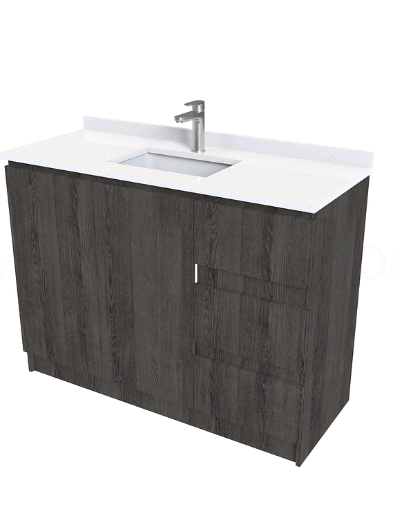 Mueble vanitorio al piso de 120 cm con cubierta de cuarzo M2-1238 / Espresso 1