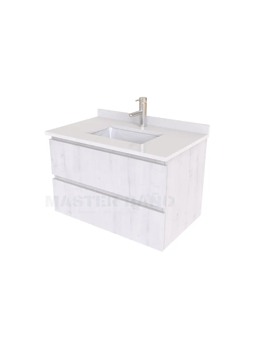 Mueble vanitorio aereo de 60 cm con cubierta de cuarzo / M3-638-A / Alaska  1