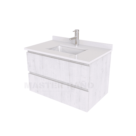 Mueble vanitorio aereo de 60 cm con cubierta de cuarzo / M3-638-A / Alaska 