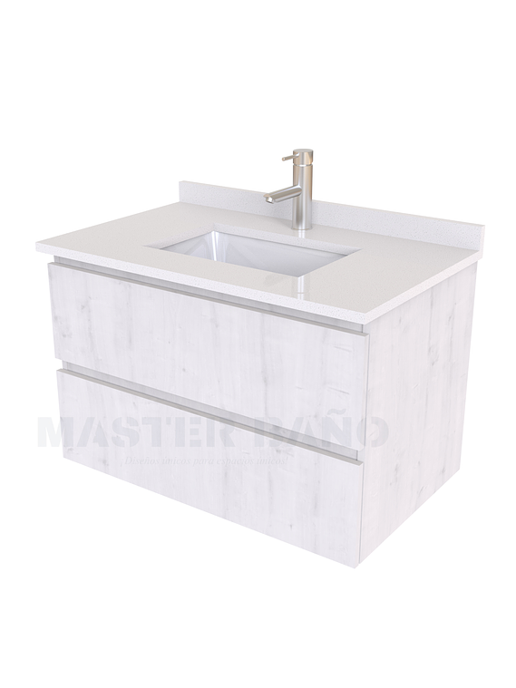 Mueble vanitorio aereo de 60 cm con cubierta de cuarzo / M3-638-A / Alaska  1