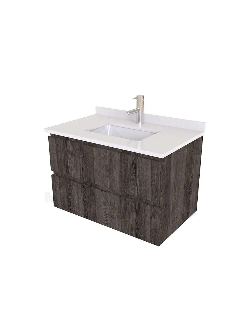 Mueble vanitorio aereo de 60 cm con cubierta de cuarzo / M3-638-A / Espresso 1