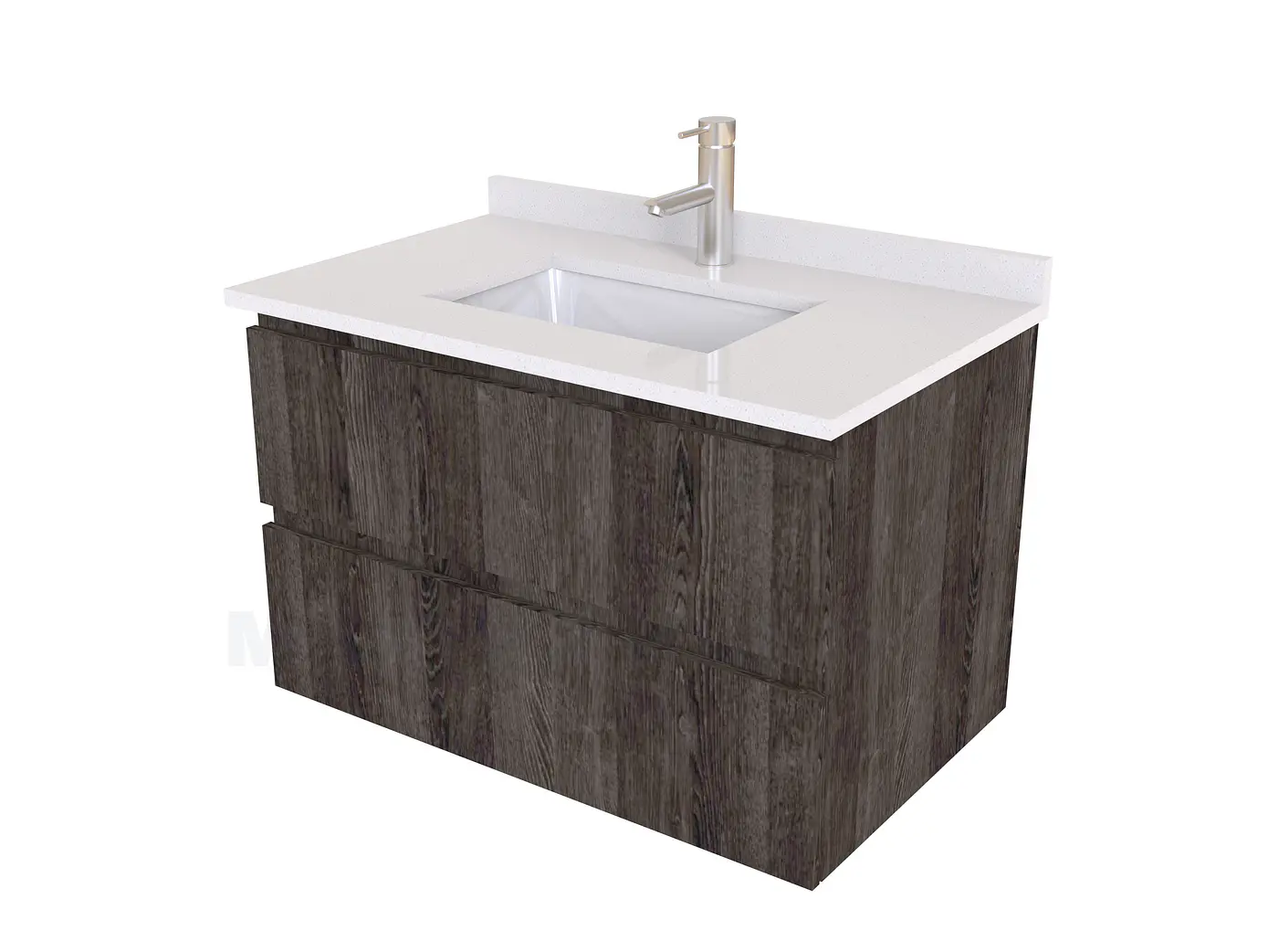 Mueble vanitorio aereo de 60 cm con cubierta de cuarzo / M3-638-A / Espresso 1