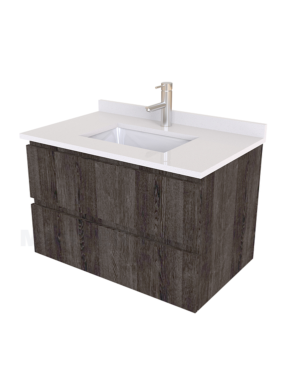 Mueble vanitorio aereo de 60 cm con cubierta de cuarzo / M3-638-A / Espresso 1