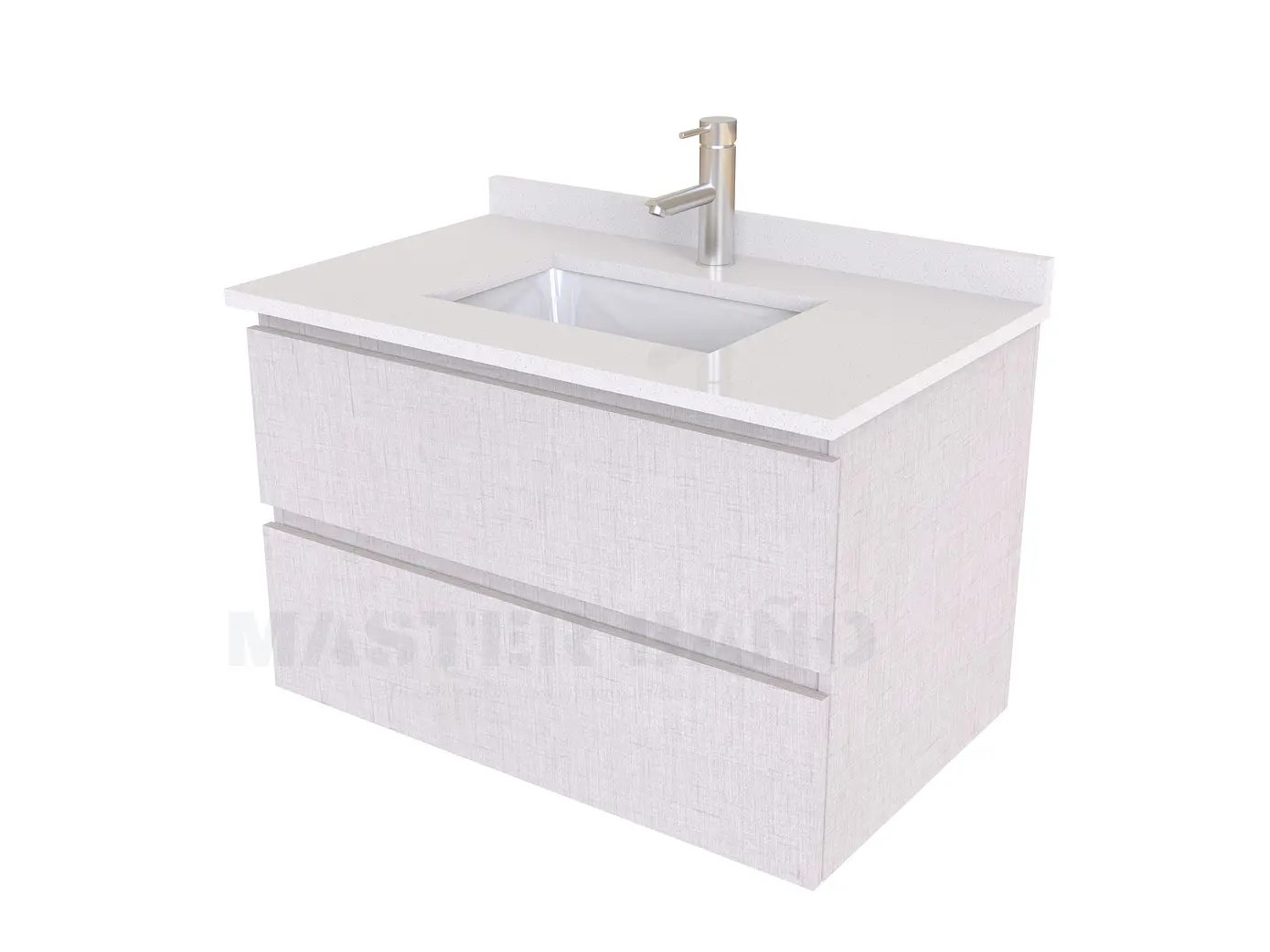 Mueble vanitorio aereo de 60 cm con cubierta de cuarzo / M3-638-A / Giorno 1