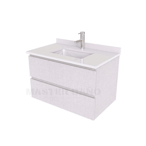 Mueble vanitorio aereo de 60 cm con cubierta de cuarzo / M3-638-A / Giorno