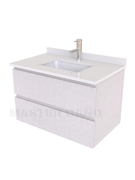 Mueble vanitorio aereo de 60 cm con cubierta de cuarzo / M3-638-A / Giorno 1