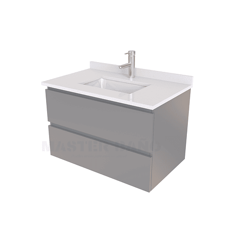 Mueble vanitorio aereo de 60 cm con cubierta de cuarzo / M3-638-A / Carbon