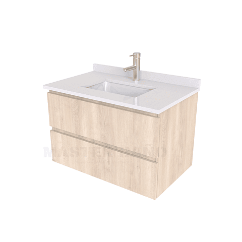 Mueble vanitorio aereo de 60 cm con cubierta de cuarzo / M3-638-A / Jerez