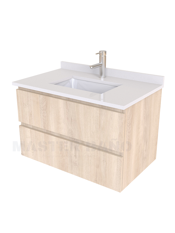 Mueble vanitorio aereo de 60 cm con cubierta de cuarzo / M3-638-A / Jerez 1