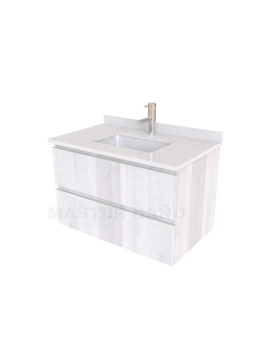 Mueble vanitorio aereo de 60 cm con cubierta de cuarzo / M3-638-A / Legno 1