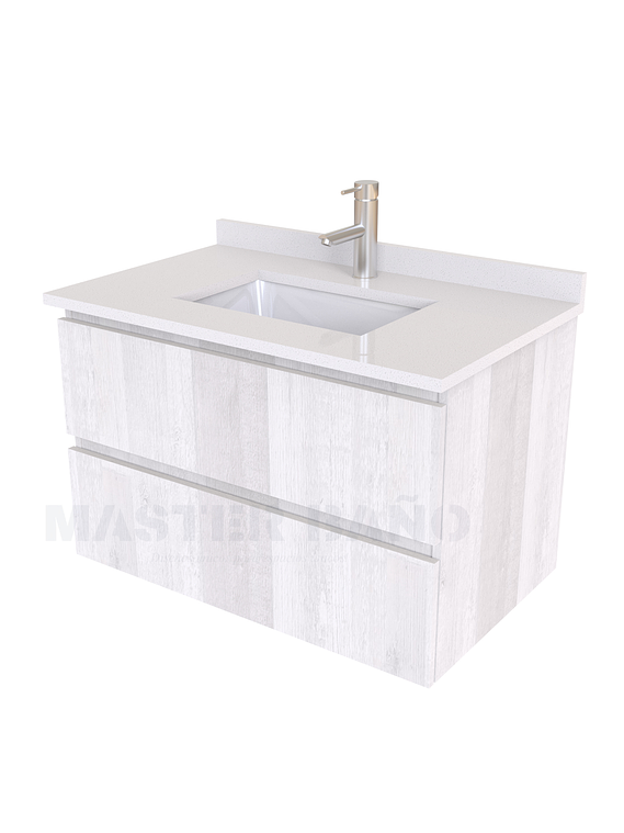 Mueble vanitorio aereo de 60 cm con cubierta de cuarzo / M3-638-A / Legno 1