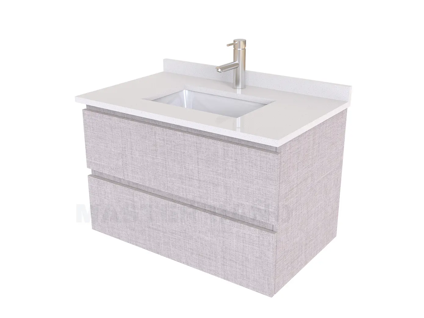 Mueble vanitorio aereo de 60 cm con cubierta de cuarzo / M3-638-A / Notte 1