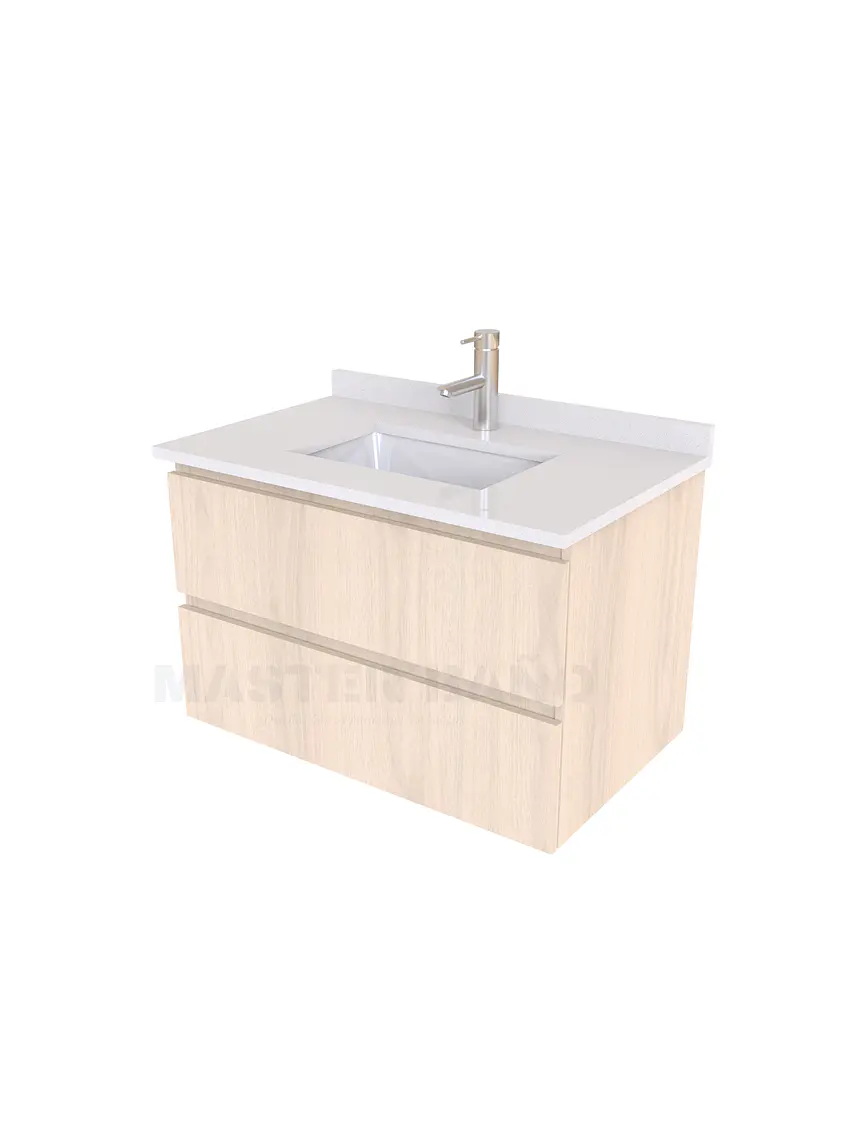 Mueble vanitorio aereo de 60 cm con cubierta de cuarzo / M3-638-A / Nougat 1