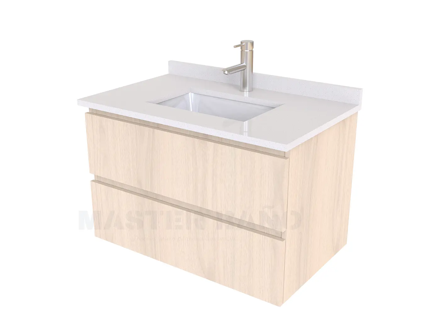 Mueble vanitorio aereo de 60 cm con cubierta de cuarzo / M3-638-A / Nougat 1