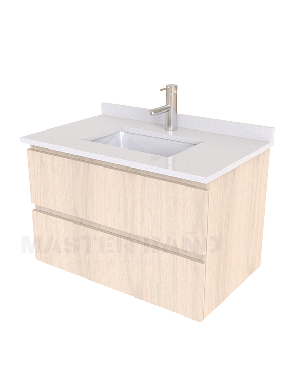 Mueble vanitorio aereo de 60 cm con cubierta de cuarzo / M3-638-A / Nougat 1