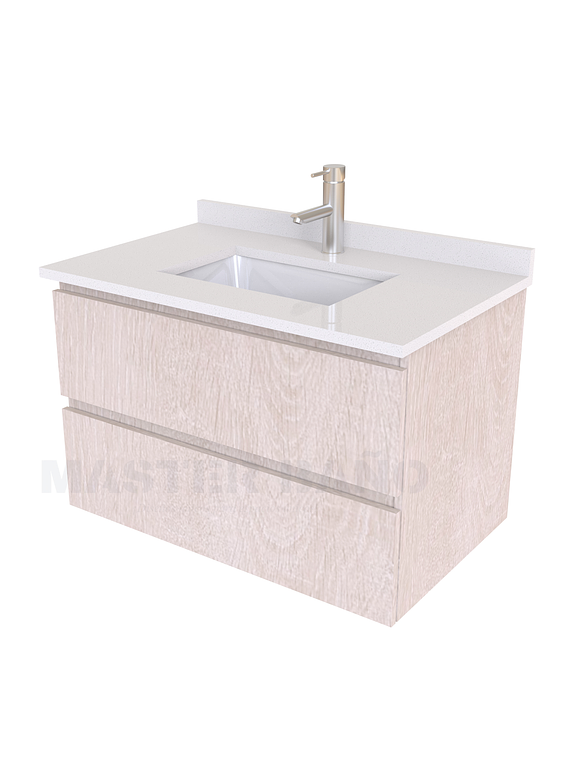 Mueble vanitorio aereo de 60 cm con cubierta de cuarzo / M3-638-A / Porvenzal 1