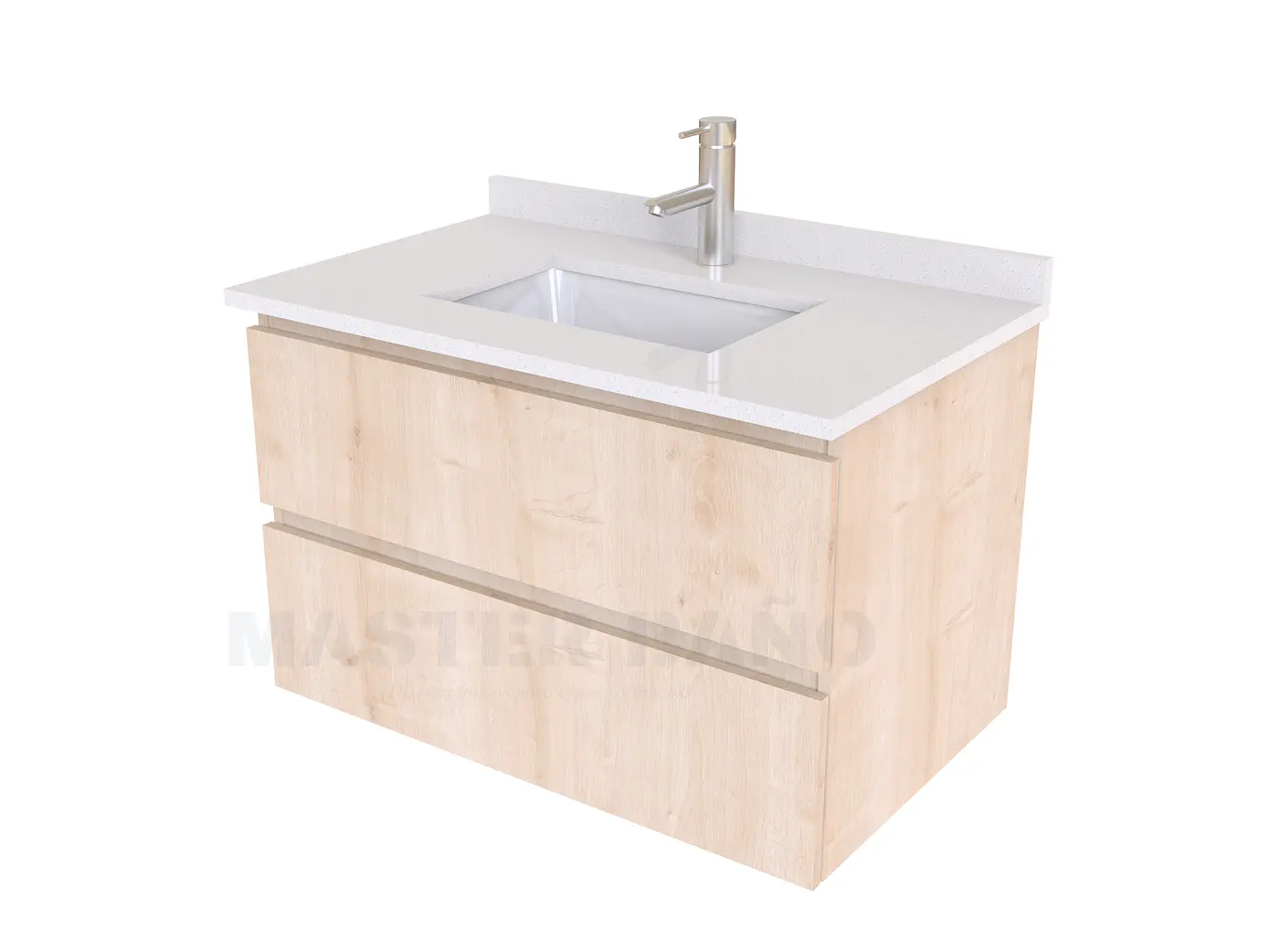 Mueble vanitorio aereo de 60 cm con cubierta de cuarzo / M3-638-A / Rustico 1