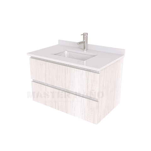 Mueble vanitorio aereo de 60 cm con cubierta de cuarzo / M3-638-A / Toscana