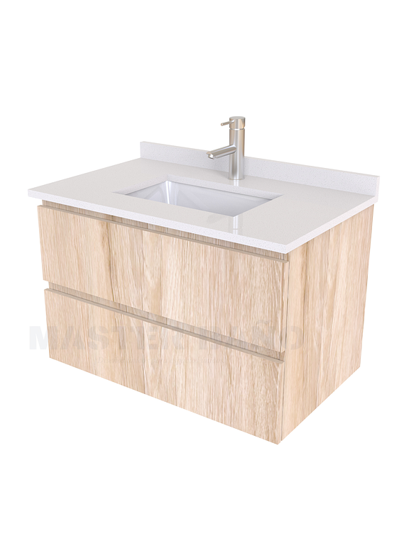 Mueble vanitorio aereo de 60 cm con cubierta de cuarzo / M3-638-A / Cava 1